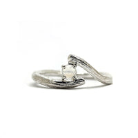 Kirra-Lea -  Sterling Silver angel hair vine twig ring moonstone