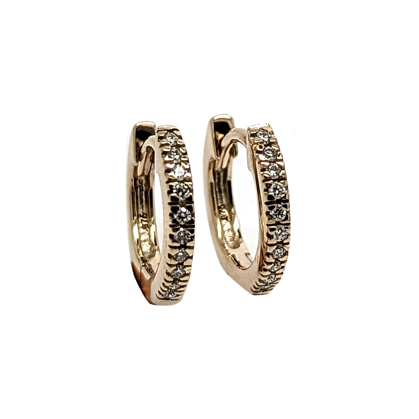 Diamond Huggies 9ct Yellow Gold