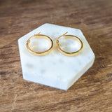 Round Square Edge Hoop Earrings 9ct Yellow Gold