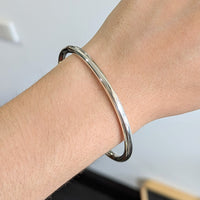 Solid Sterling Silver Rounded Bangle 5mm