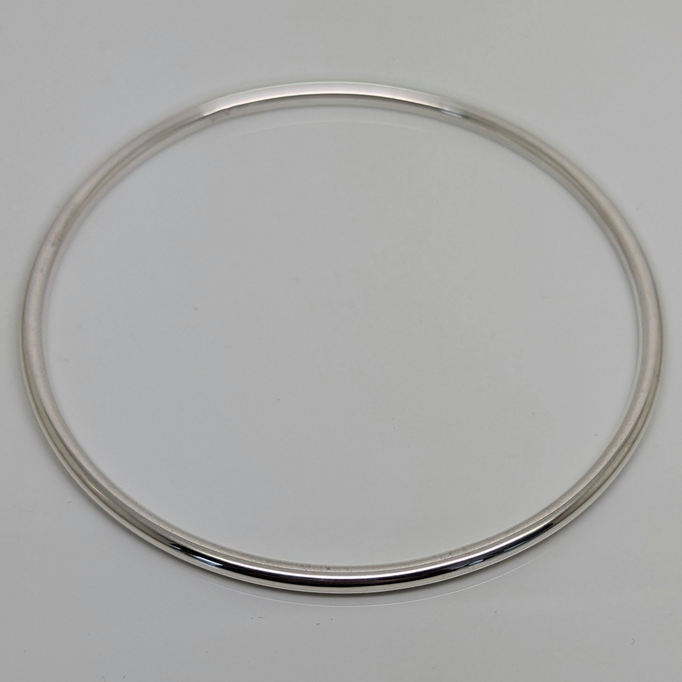 Solid Sterling Silver Rounded Bangle 3mm