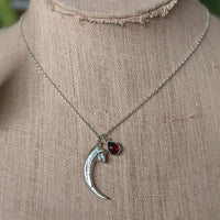 Kirra-Lea - Raptor Claw Necklace with Garnet