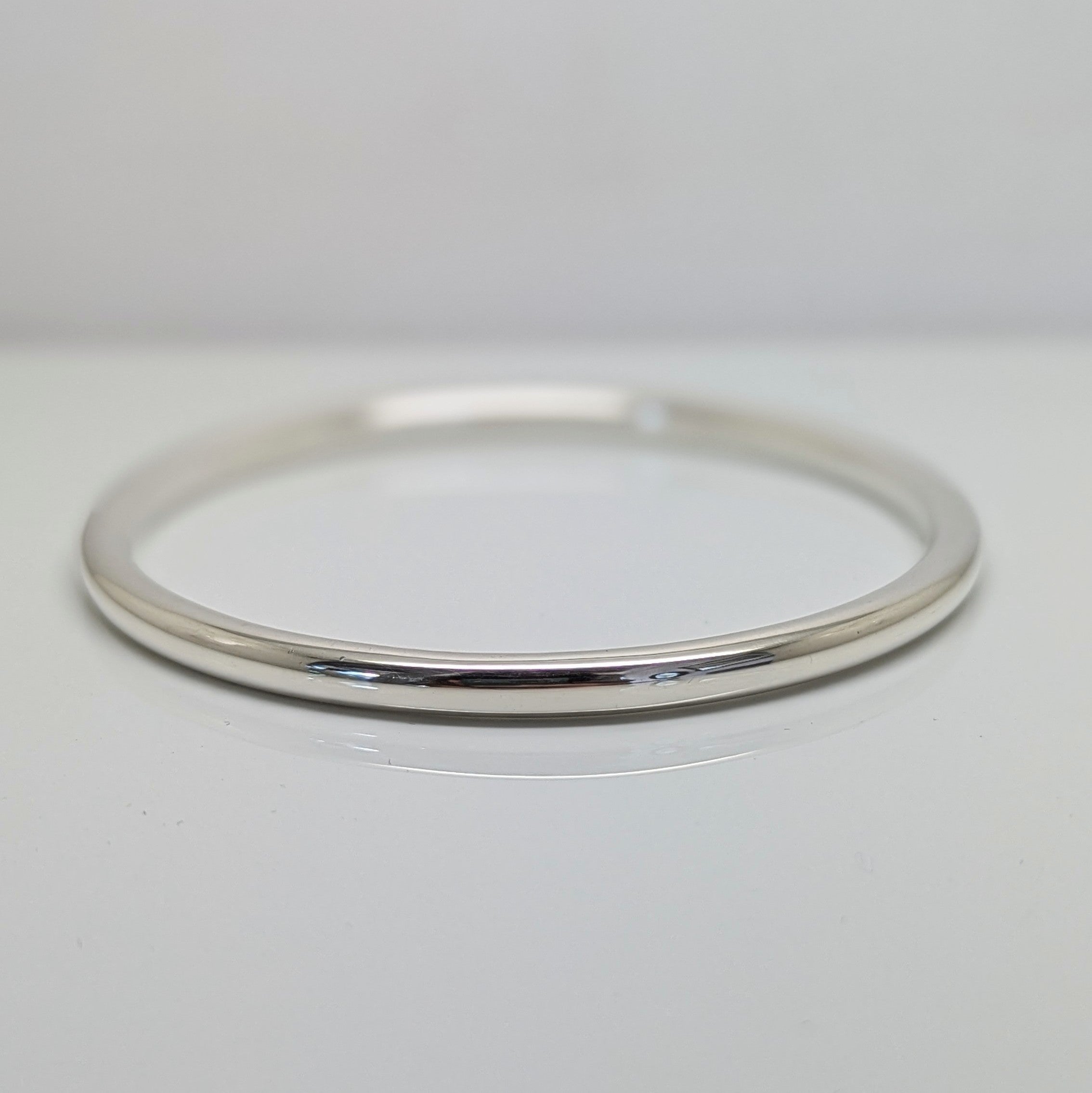Solid Sterling Silver Rounded Bangle 5mm