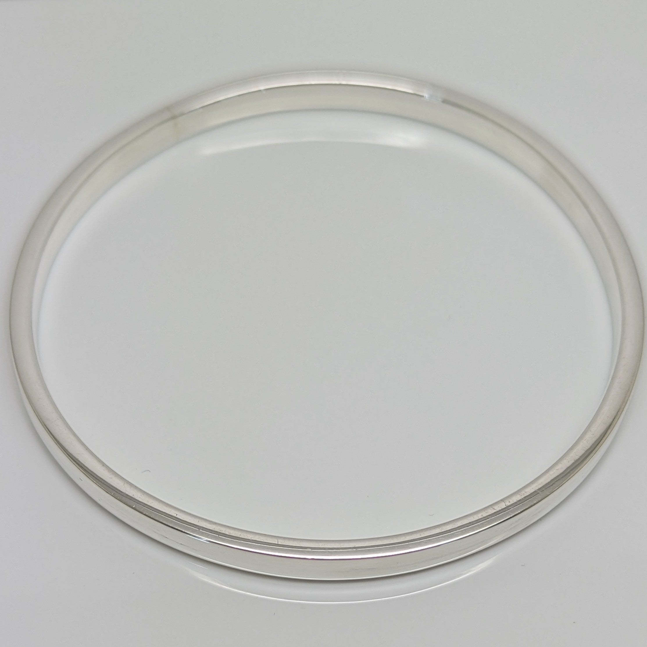 Solid Sterling Silver Flat-Rounded Edge Bangle