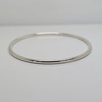 Solid Sterling Silver Rounded Bangle 3mm