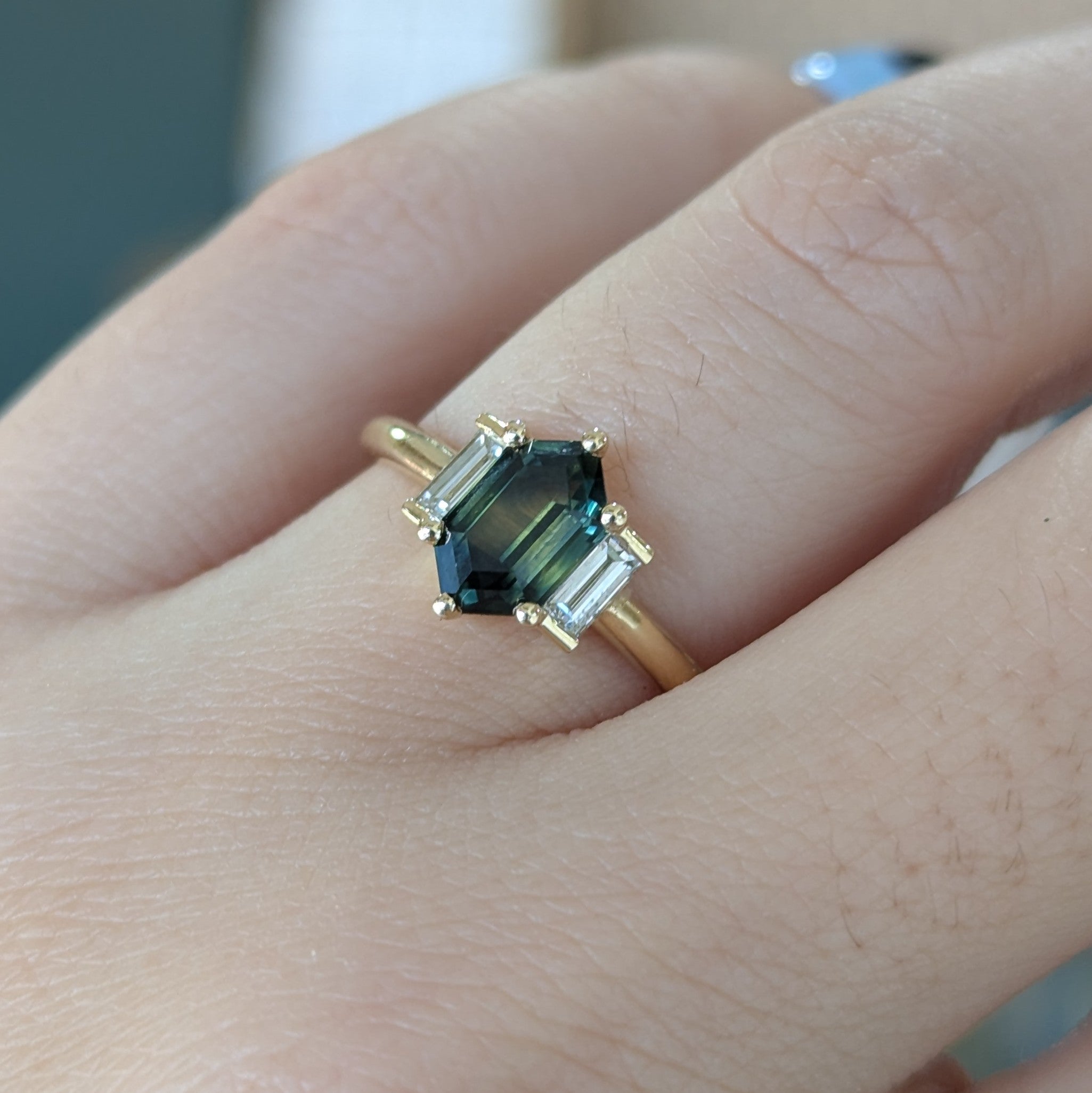 Second Empire Genevieve Ring - Sapphire and Diamonds