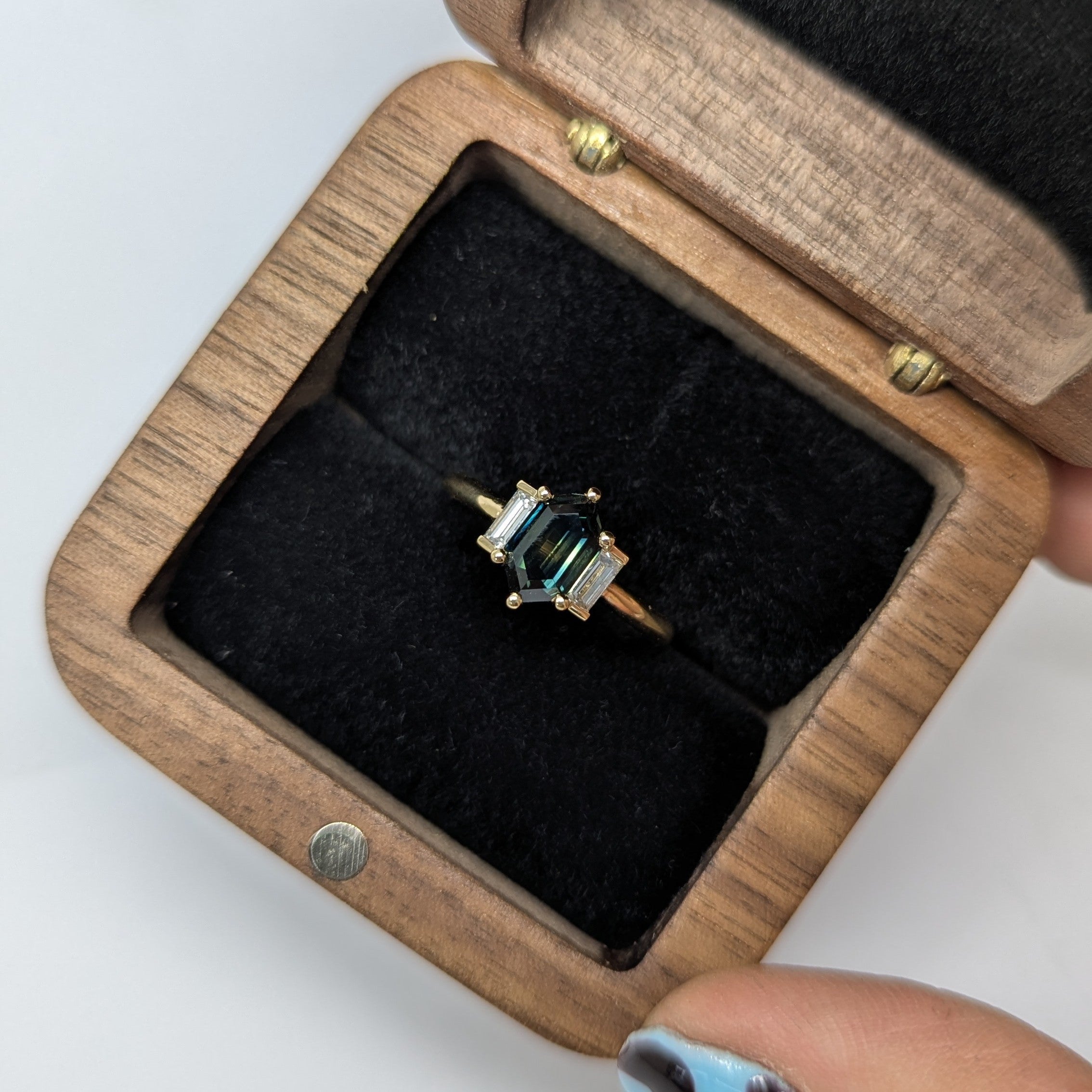 Second Empire Genevieve Ring - Sapphire and Diamonds