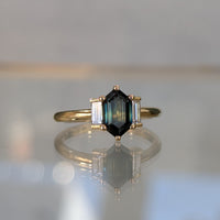 Second Empire Genevieve Ring - Sapphire and Diamonds