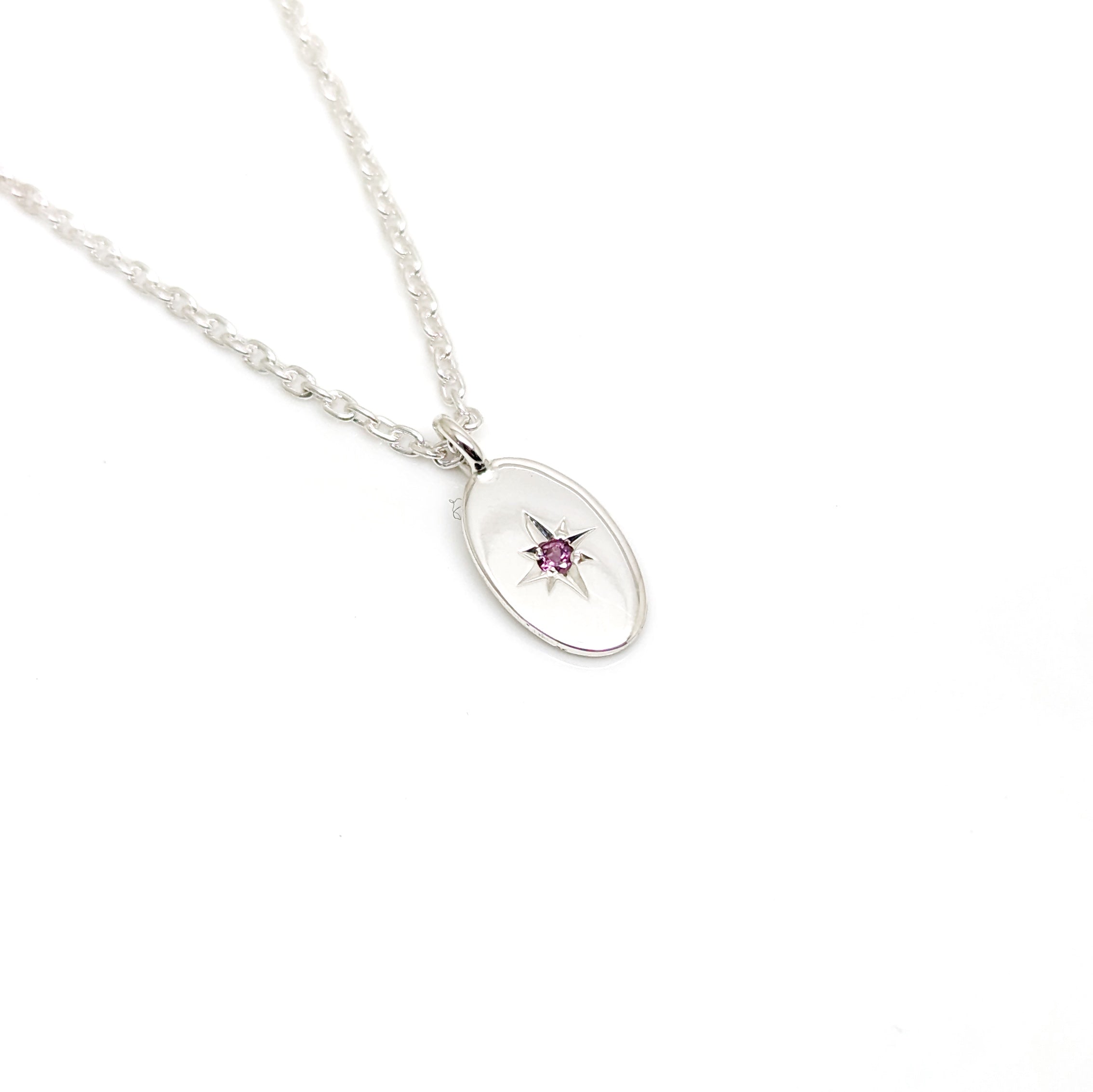 Star Set Gemstone Pendant - Sterling Silver
