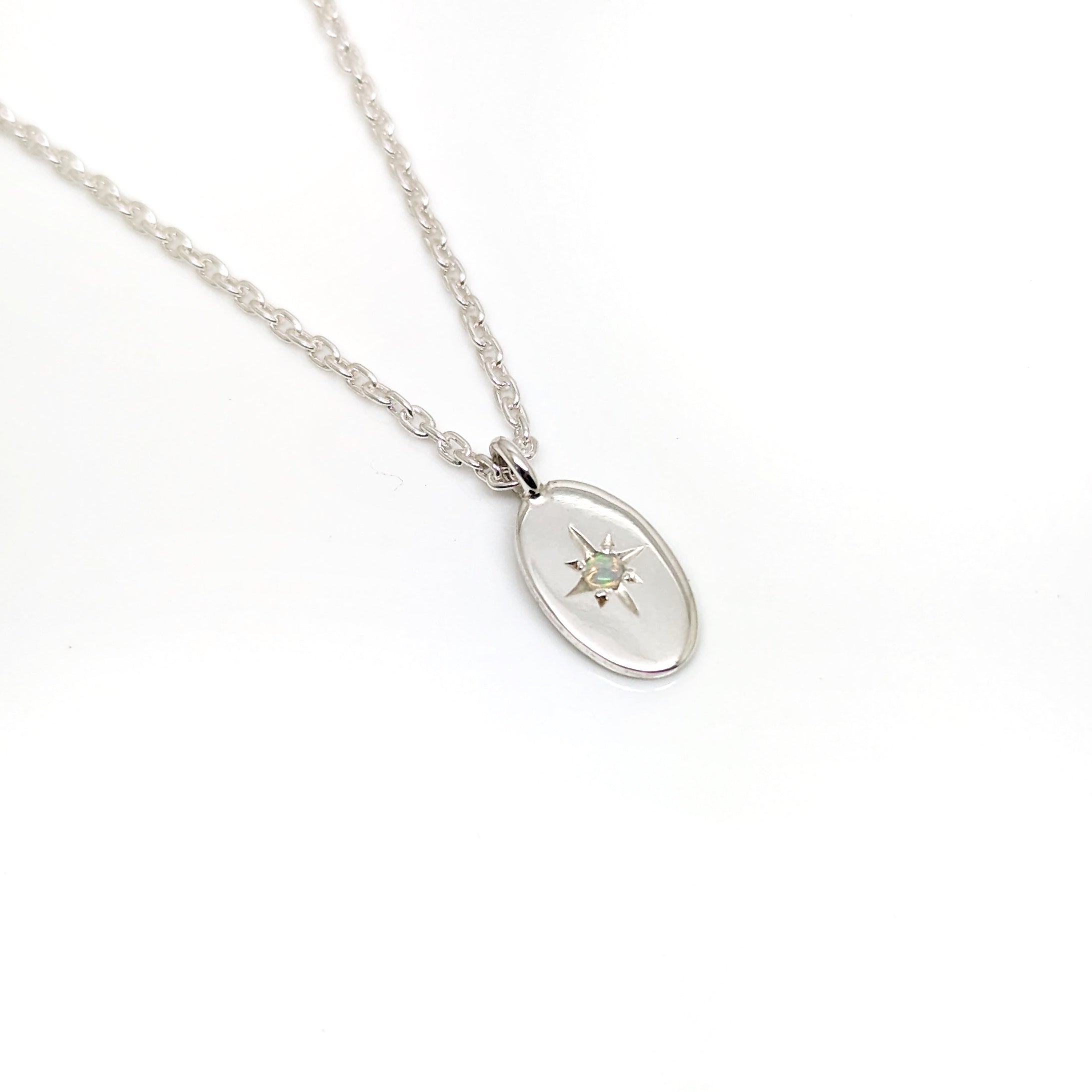 Star Set Gemstone Pendant - Sterling Silver