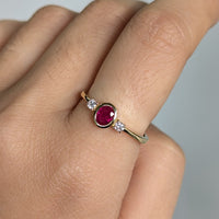 Accented Ruby Ring