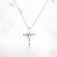 White Gold Diamond Cross Pendant