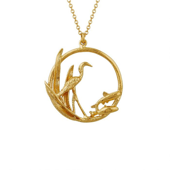 Alex Monroe - The Heron & the Fish Loop Necklace