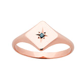 Diamond Shaped Signet Ring