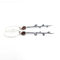 Kirra-Lea - African Box Thorn Earrings with Garnets