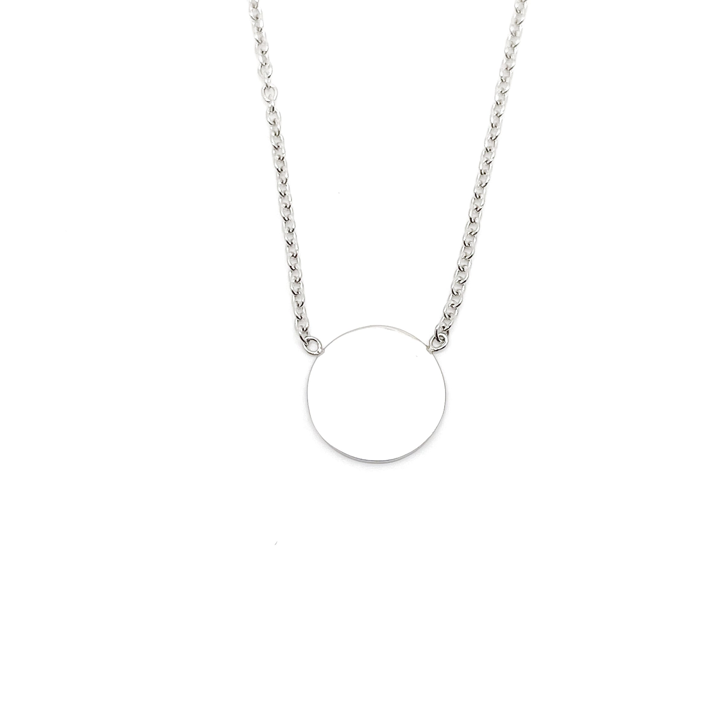 Disc Necklace - 9ct White Gold