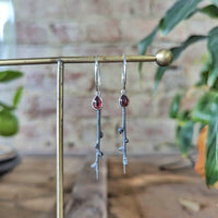 Kirra-Lea - African Box Thorn Earrings with Garnets