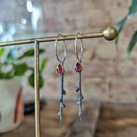 Kirra-Lea - African Box Thorn Earrings with Garnets