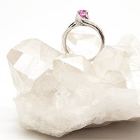 Pink Sapphire and Diamond 18ct White Gold Ring