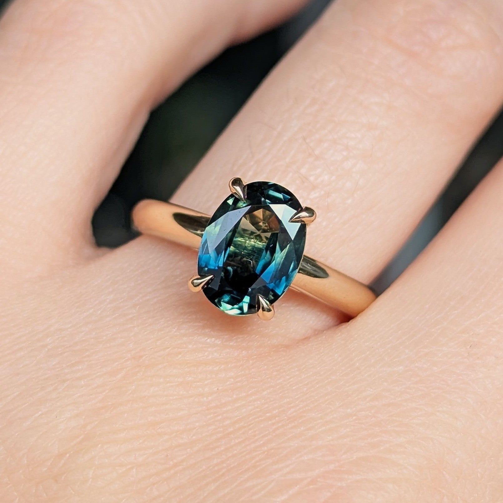 Australian Sapphire and Yellow Gold Engagement Ring
