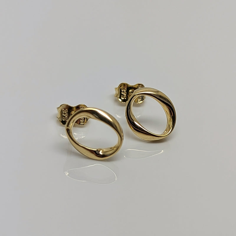 Twist Studs 9ct Yellow Gold Bonded
