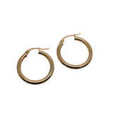 Round Plain Hoop Earrings 9ct Yellow Gold