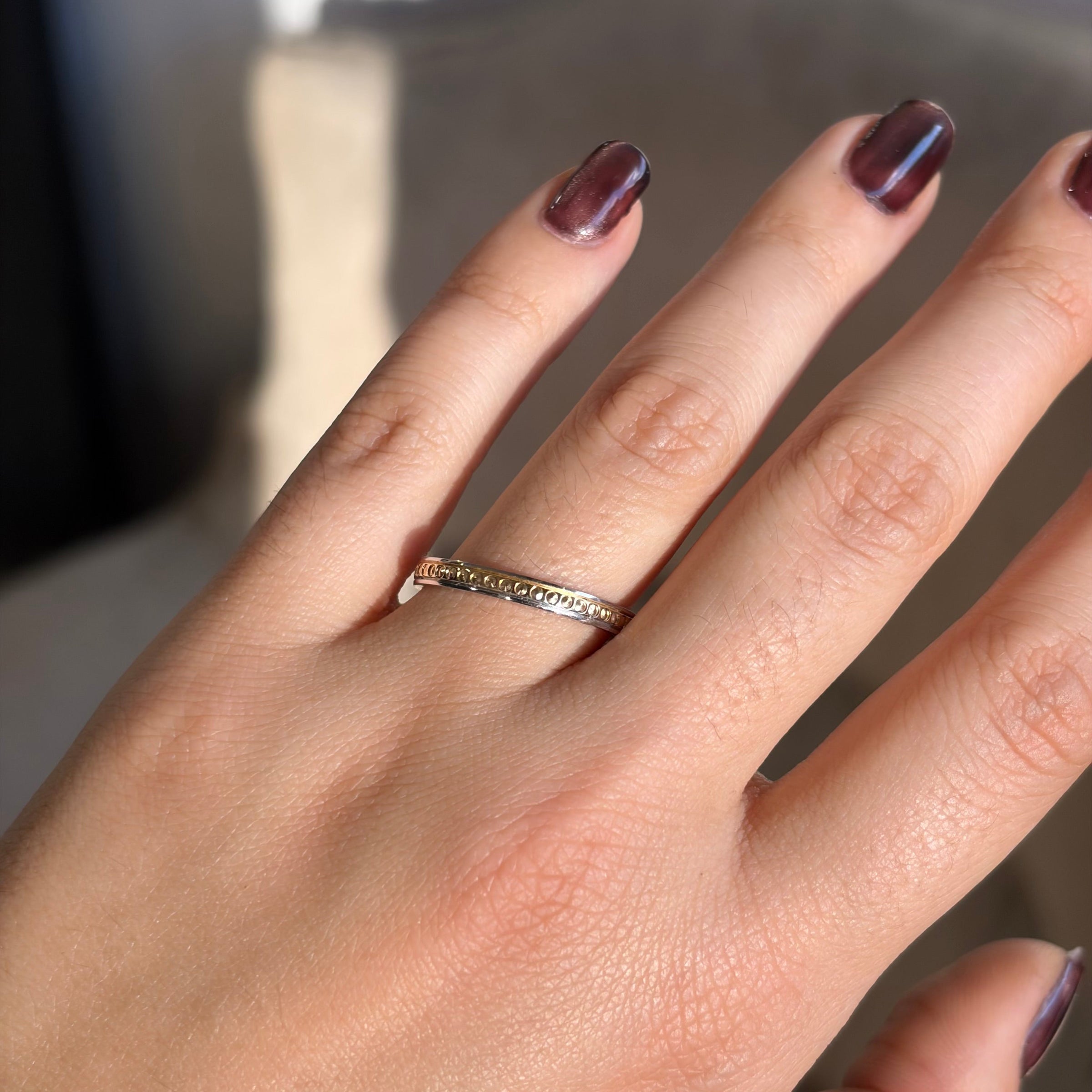 Two Tone Beaded Ring