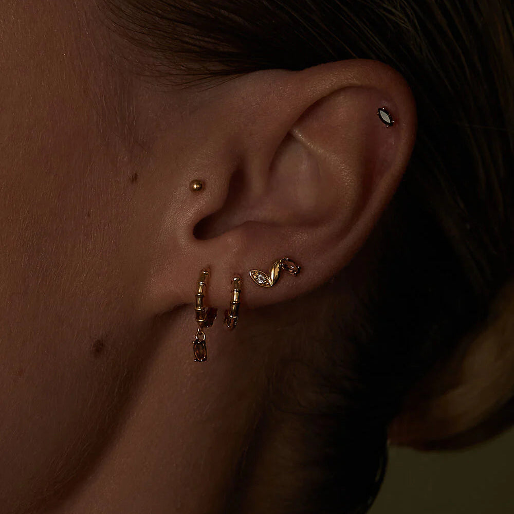 Kirstin Ash - Deco Smokey Quartz Hoops