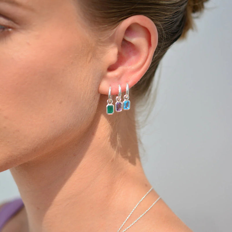 Linda Tahija - Gemme Huggie Earrings Sterling Silver