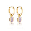 Linda Tahija - Gemme Huggie Earrings Yellow Gold Plate