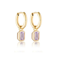 Linda Tahija - Gemme Huggie Earrings Yellow Gold Plate