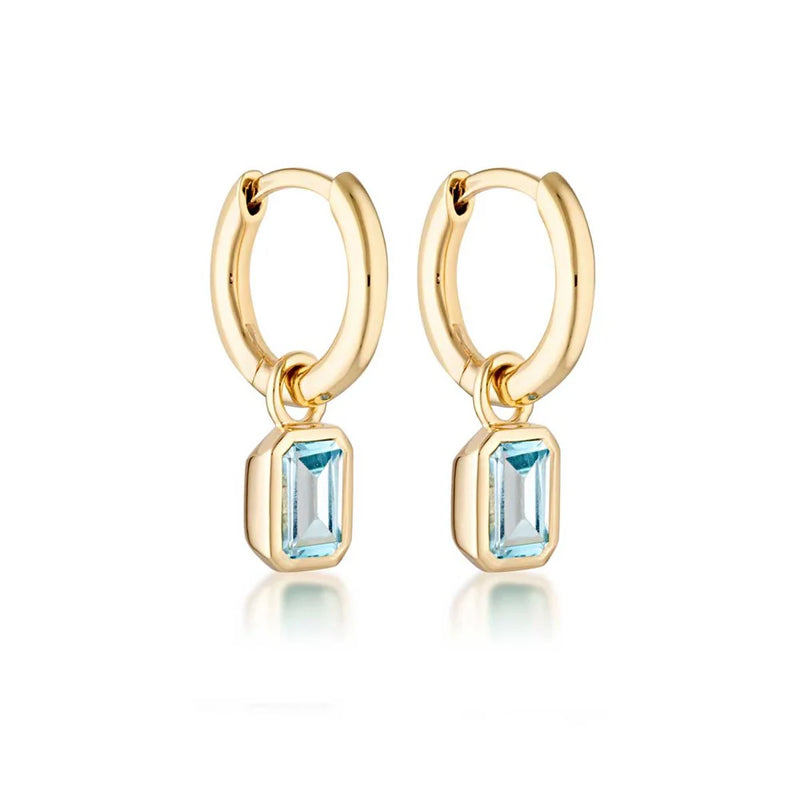 Linda Tahija - Gemme Huggie Earrings Yellow Gold Plate