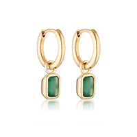 Linda Tahija - Gemme Huggie Earrings Yellow Gold Plate