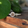 Champagne Diamond Halo Ring
