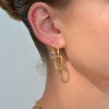 Linda Tahija - Gemme Huggie Earrings Yellow Gold Plate