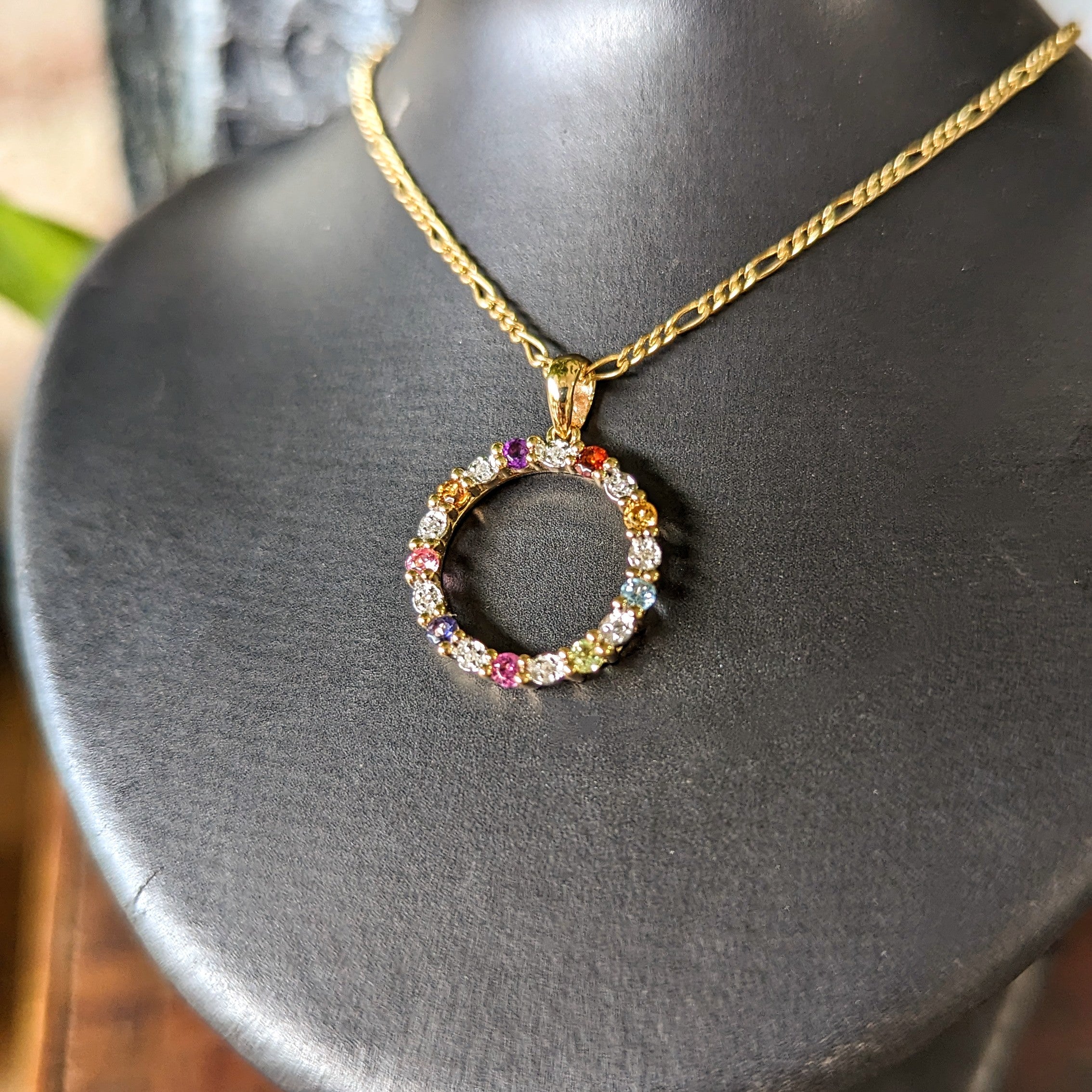 Gemstone Circle Pendant