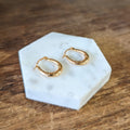Oval Patterned Hoop Earrings 9ct Yellow Gold