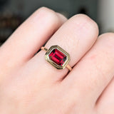 Garnet Bezel Set Ring