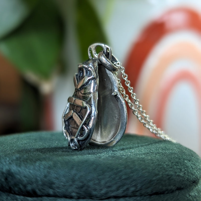 Kirra-Lea - Beetle Locket Necklace with Labradorite