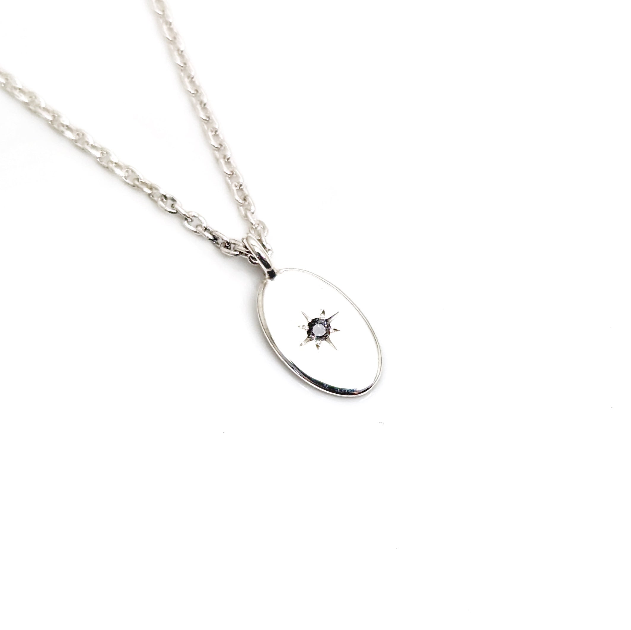Star Set Gemstone Pendant - Sterling Silver