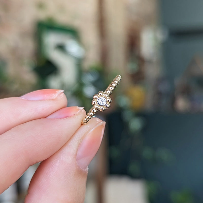 Beaded Diamond Ring