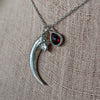 Kirra-Lea - Raptor Claw Necklace with Garnet