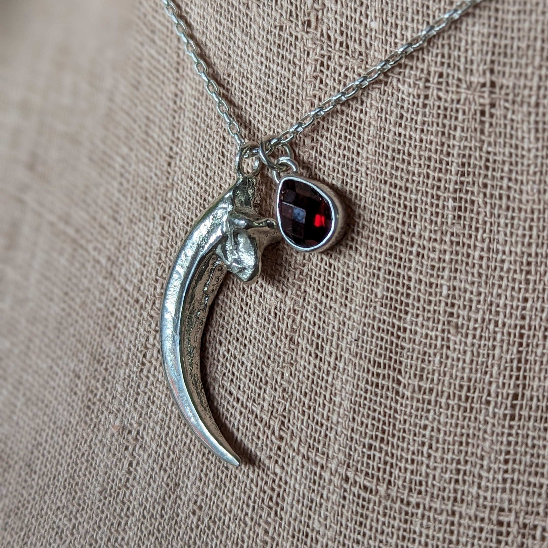 Kirra-Lea - Raptor Claw Necklace with Garnet