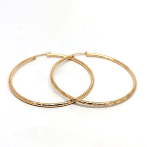 Round Patterned Hoop Earrings 9ct Yellow Gold