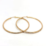 Round Patterned Hoop Earrings 9ct Yellow Gold