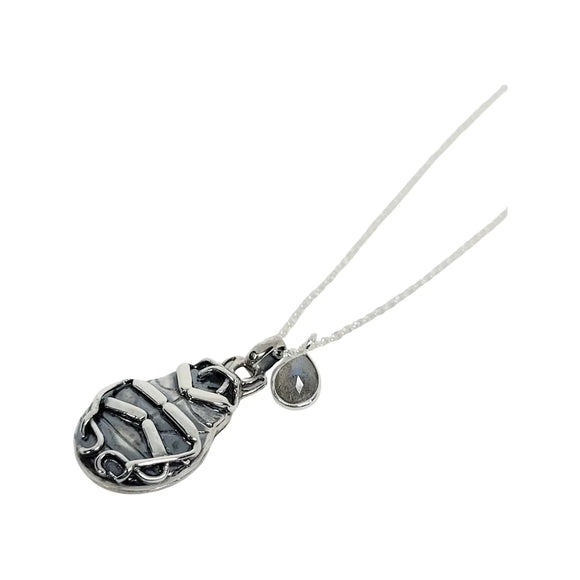 Kirra-Lea - Beetle Locket Necklace with Labradorite