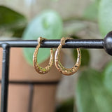 Oval Bamboo Patterned Hoop Earrings 9ct Yellow Gold