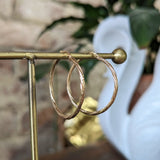 Round Twisted Tube Hoop Earrings 9ct Yellow Gold