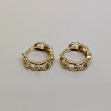 Chain Huggie Earrings 9ct Yellow Gold