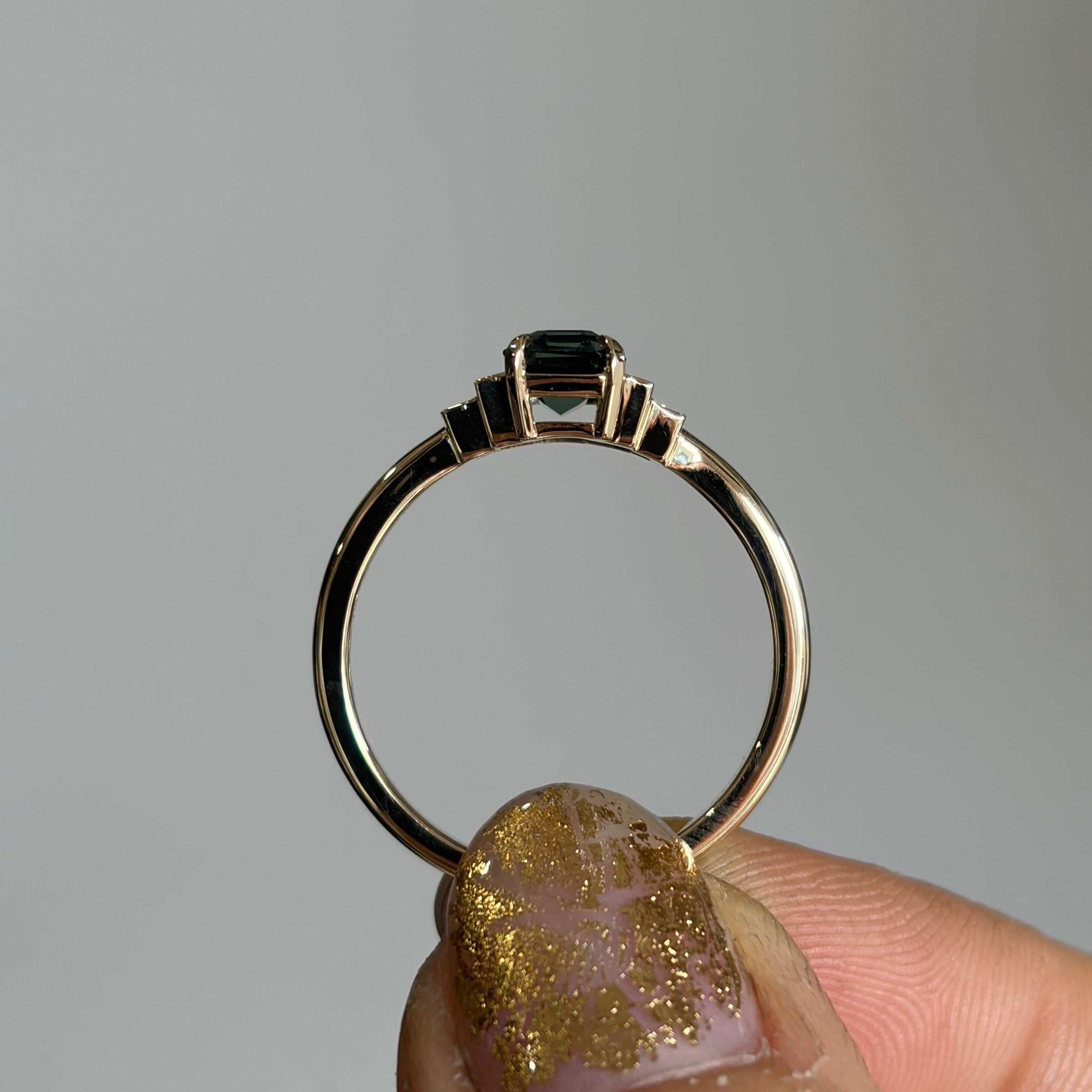 Second Empire Darcie Ring - Green Blue Sapphire